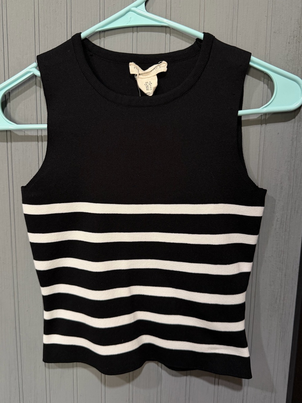 Happily Grey Black Ribbed Knit Tank